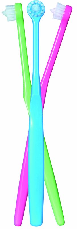 Queen CIRCLE TUFT S комбінована зубна щітка 2 в 1 для дорослих_монопучок +  щітка в мініатюрній головці_підходить для підлітків рожева